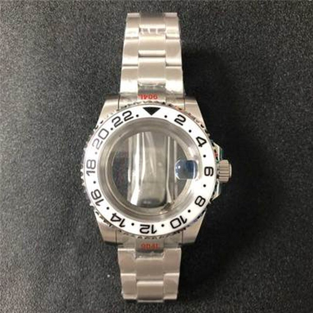 22 Colors 40MM Sapphire Glass Watch Case Transparent Bottom+Strap for NH35/NH36