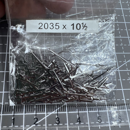 Lot de 100 aiguilles de seconde de 10,5 mm en argent pour mouvement à quartz Miyota 2035