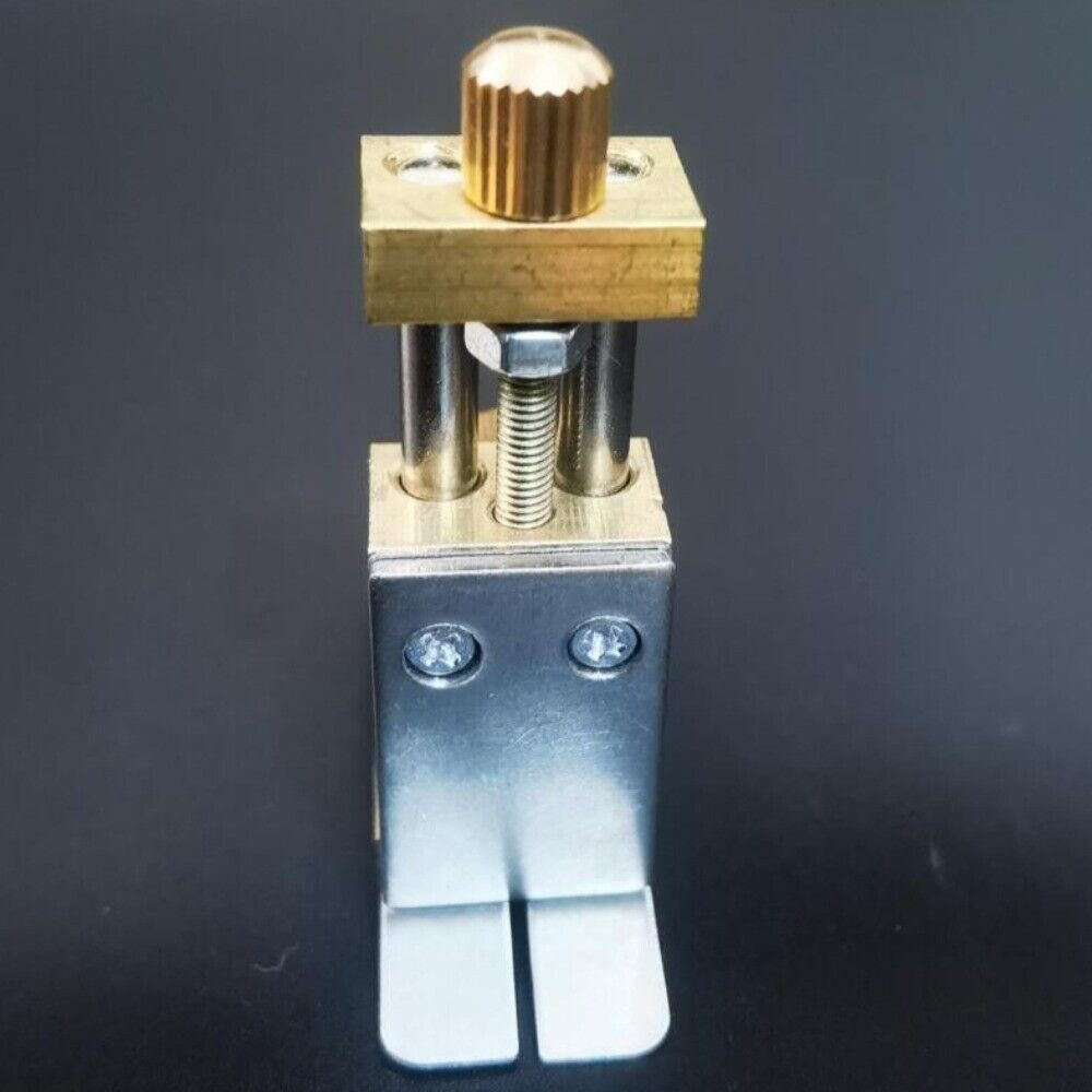 Auxiliary positioning tool for precise watch stem cutting with cutter plier accessory for watch repairs.