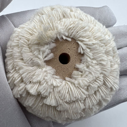 Bergeon 1175 Swiss Made cotton polishing wheel 60mm for precise watch accessory cleaning and finishing.