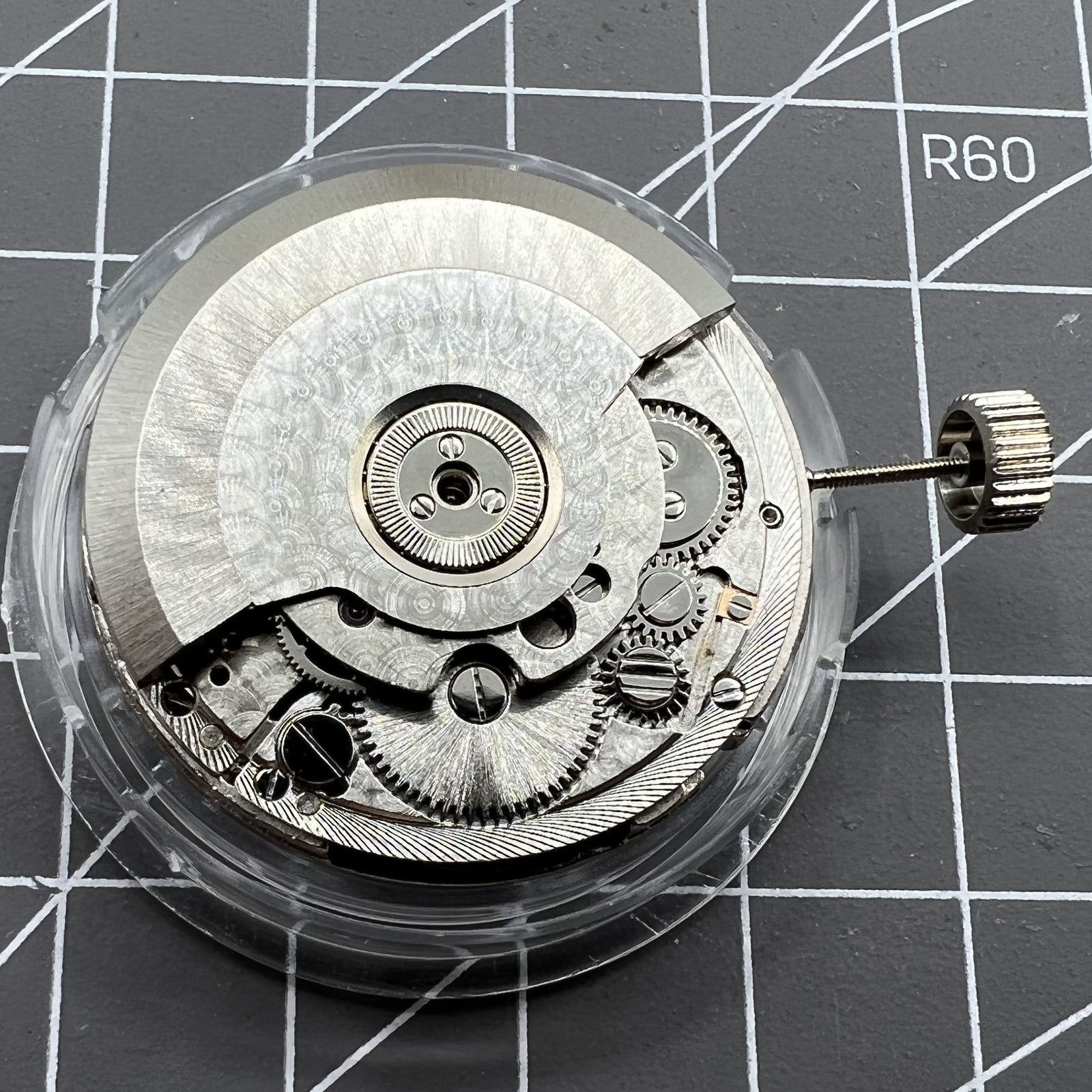 Seagull ST2555 automatic watch movement with small second at 9H, perlage finish, ST25 series precision mechanism.