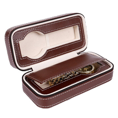 2/4/8 Grids Portable Watch Box Case Organizer PU Leather Zipper Watch Display