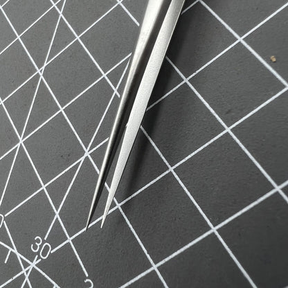 Swiss Bergeon 7026-SS antimagnetic tweezer with narrow fine tips for delicate watch repair and assembly tasks.