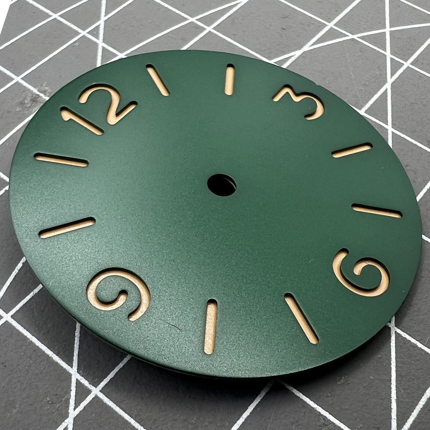Luminous green watch dial for ST3600 ETA6497/6498 movement, perfect for custom watch builds.