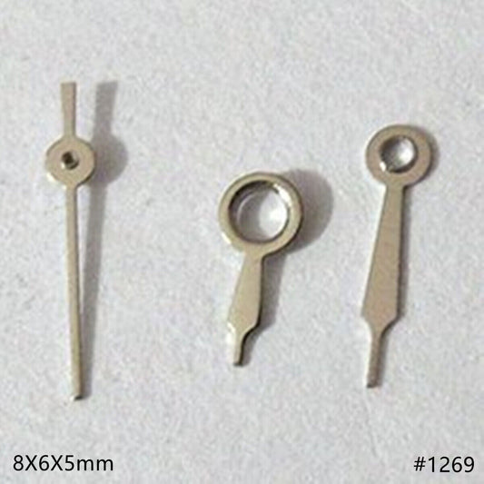 8mm silver metal watch hands set for Miyota 2035, 2115, 2105, 2305 movements, precision fit