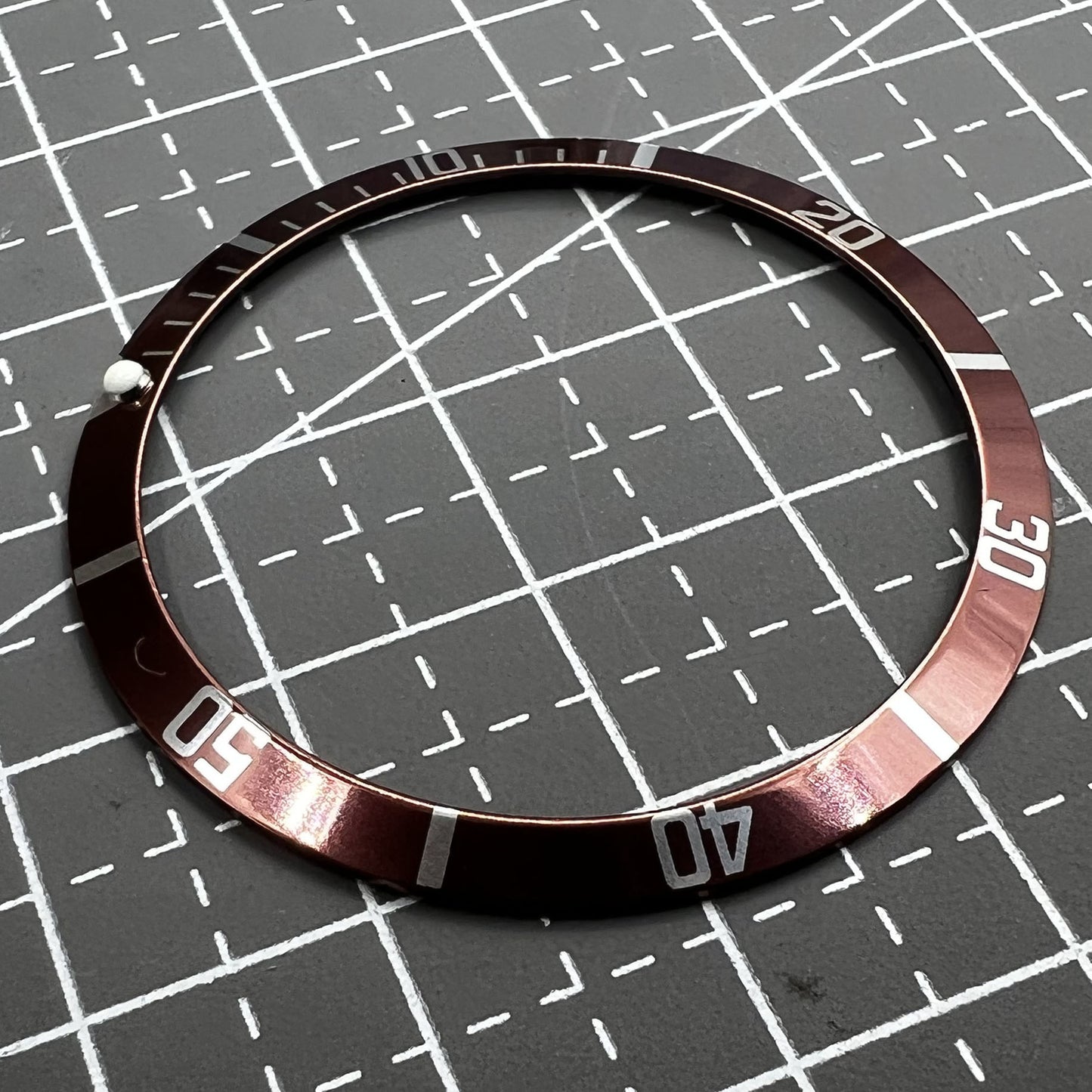 Aluminiumlegierung Vintage Uhr Lünette Braun Grün Leuchtend 36 5x30 8mm