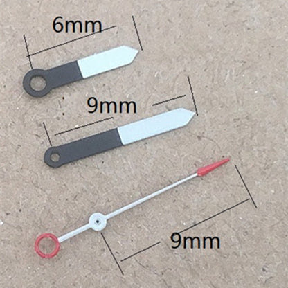 2er Set schwarze weiße Zeiger für Miyota 2035 Quarzuhrenwerk P1-H4-C111
