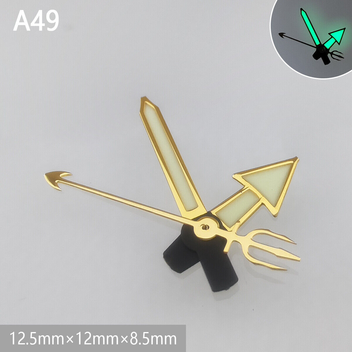 Green luminous watch hands for NH35 NH36 movement by Accessories, ensuring clear visibility in low light conditions.