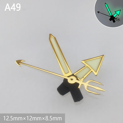 Green luminous watch hands for NH35 NH36 movement by Accessories, ensuring clear visibility in low light conditions.