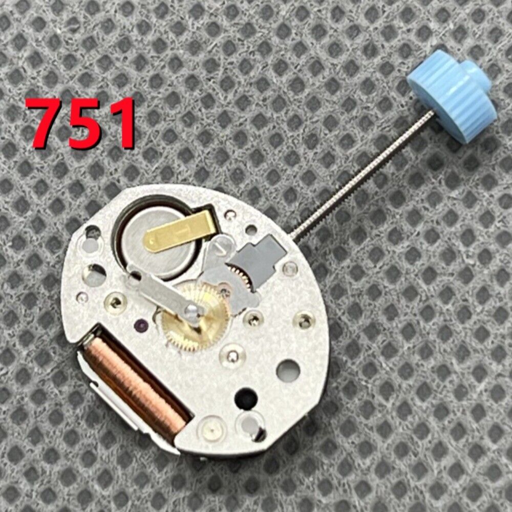 Swiss Ronda 751 quartz watch movement with two hands, Swiss parts for precise timekeeping.