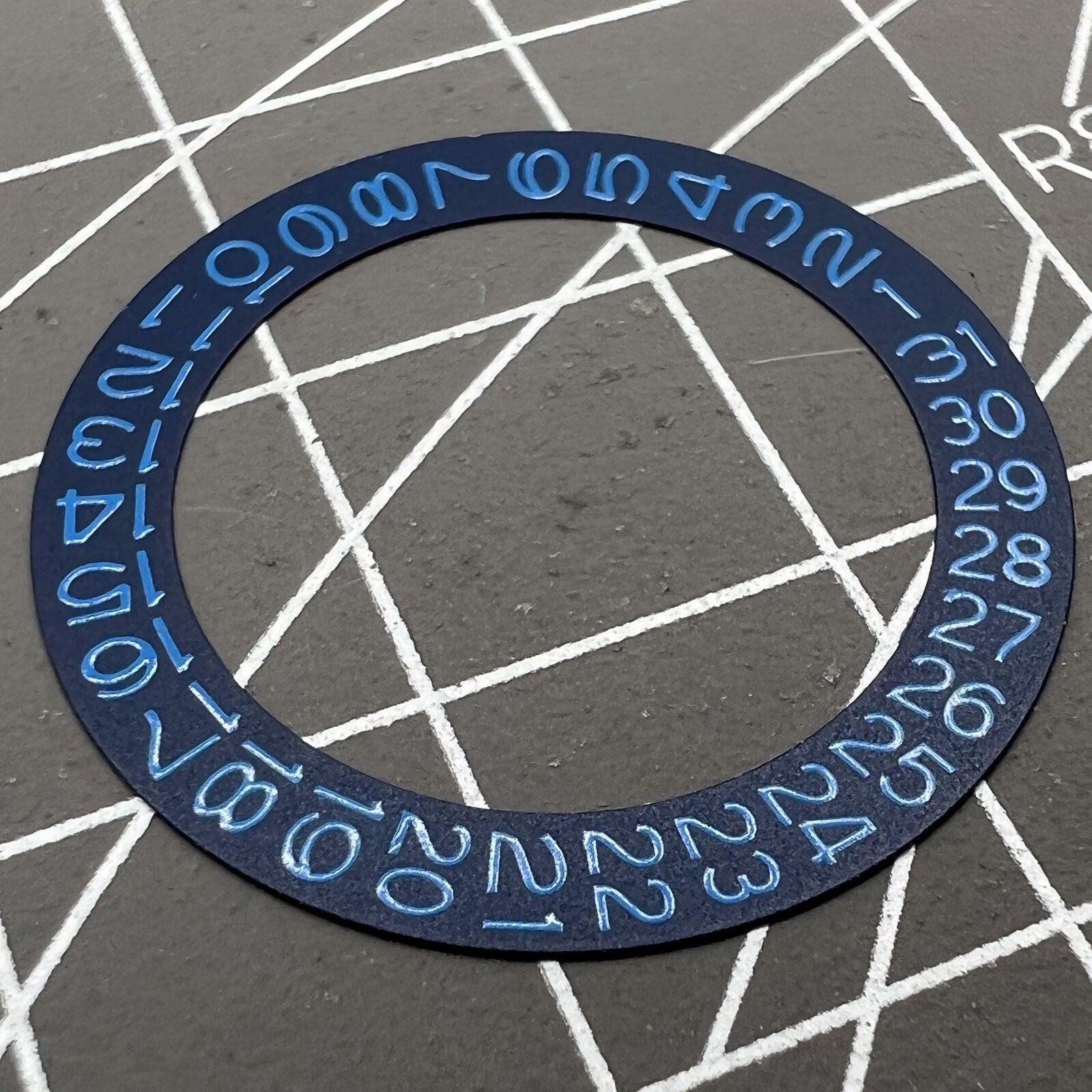 Denim blue background watch accessory with Azure blue font disk date wheel for Miyota NH35 NH36