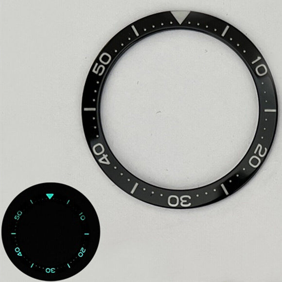 40.3/32.8mm C3/BGW9 Numberal Blue Luminous Diving Flat Watch Bezel Insert