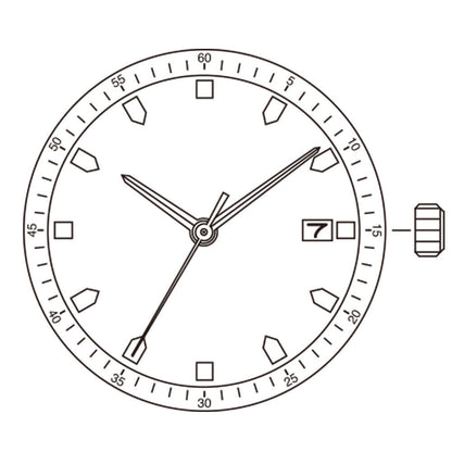 Miyota / Citizen 8215 Silver Plated Japan Automatic Mechanical Movement