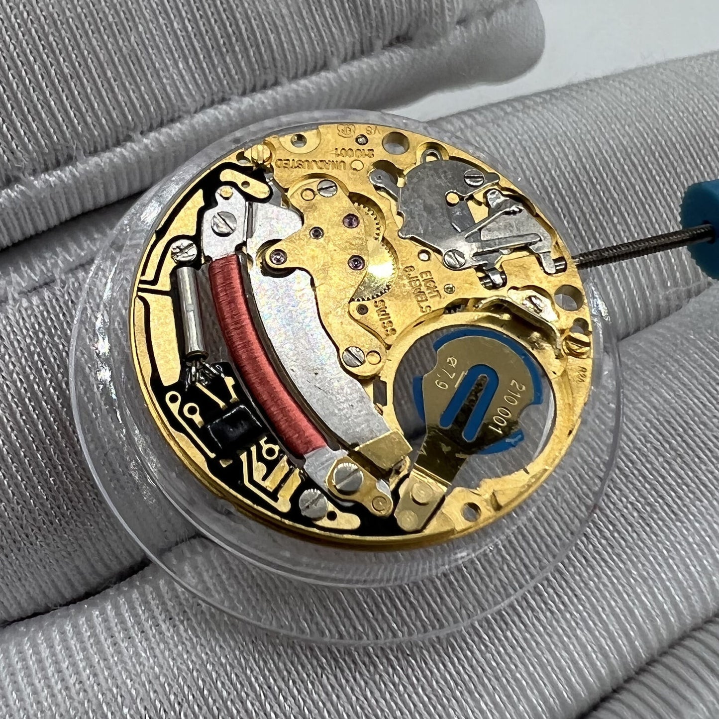 Swiss Made ETA 210.001 quartz watch featuring 2-hand precision for accurate timekeeping and durable Swiss movement.