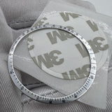 38.5mm Aluminum Alloy White Ring+Black Font Watch Bezel for Omega Speedmaster