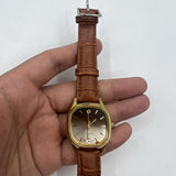 32mm Shanghai Manual Mechanical Watch Golden Nail Brown Dial Octagonal Case