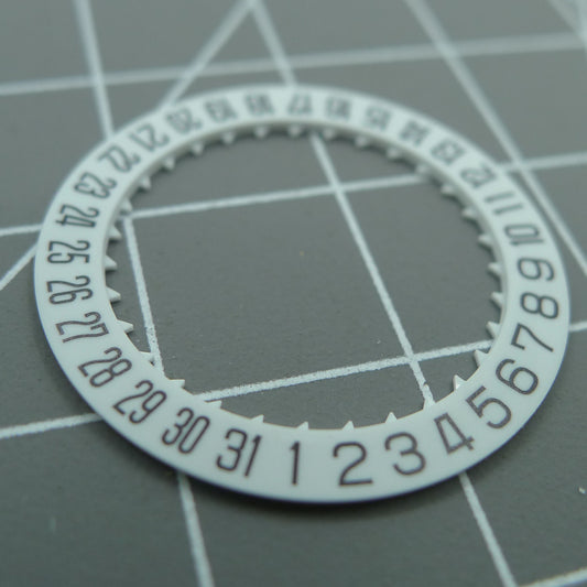 White date disk wheel displaying date at 6 o'clock, compatible with Miyota 8215 8200 movements, generic brand.