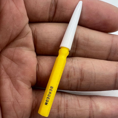 Bergeon 30102-D very large yellow watch dip oiler, precision Swiss tool for watch repair and maintenance.
