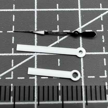 2 Sets Pack 14mm Weiße Zeiger mit Grauer Umrandung für Ronda 515 Quarzwerk