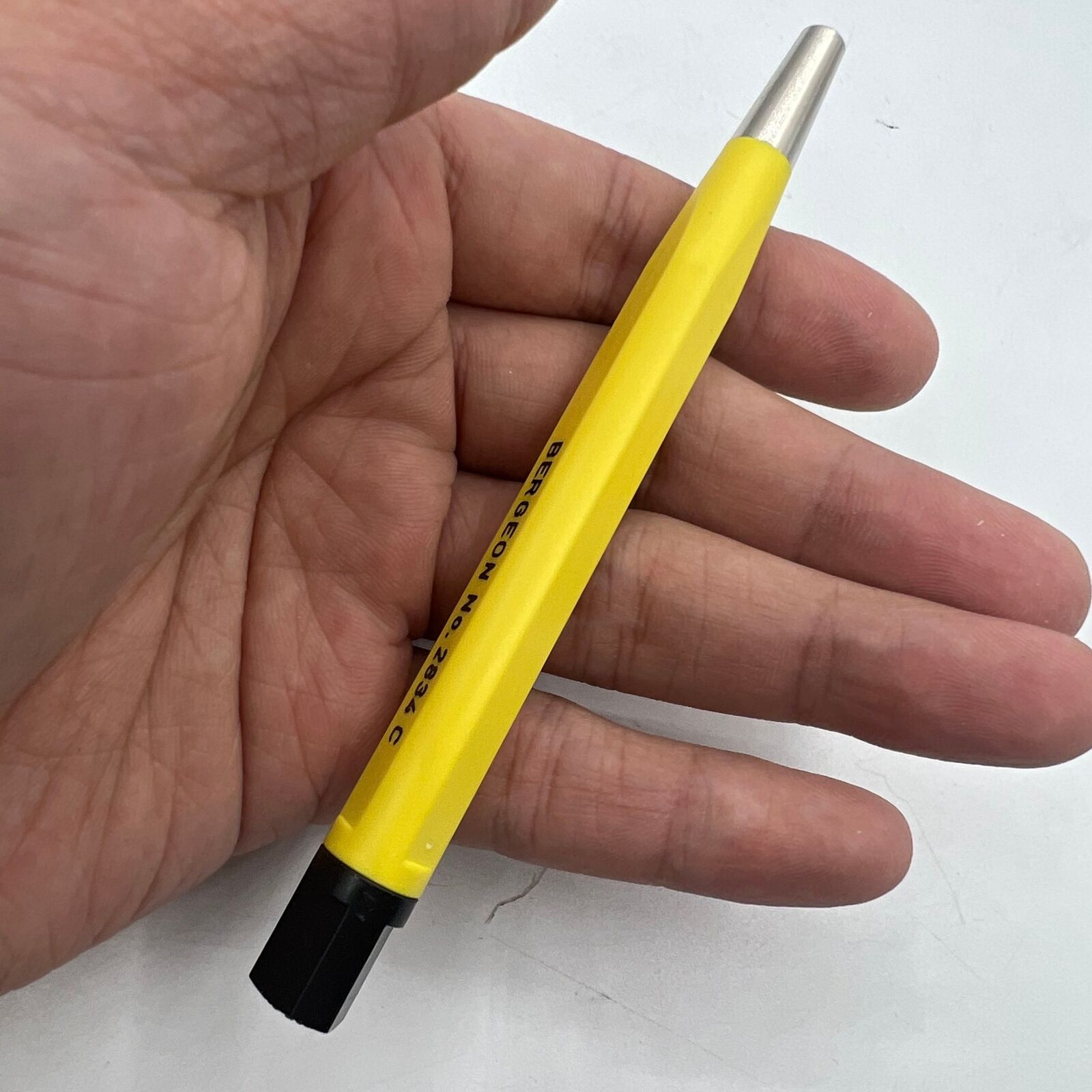 Bergeon 2834-C Swiss scratch brush for precise watch glass repair and accessory maintenance