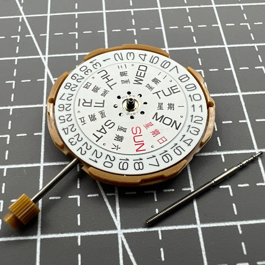 Miyota GM00 Japan quartz watch movement with English and Chinese time characters, reliable precision by Miyota.