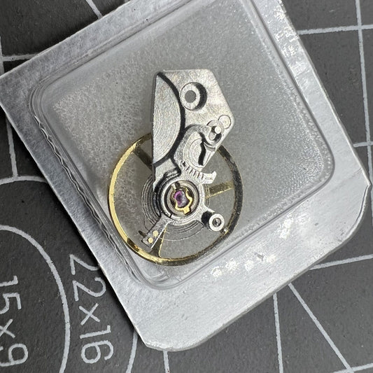 Complete balance wheel with splint for Dandong 7750 China Made Movement, precise watch component by Dandong.