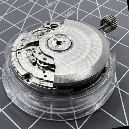 Seagull ST25 automatic watch movement with small seconds at 9H and decorative perlage finish.