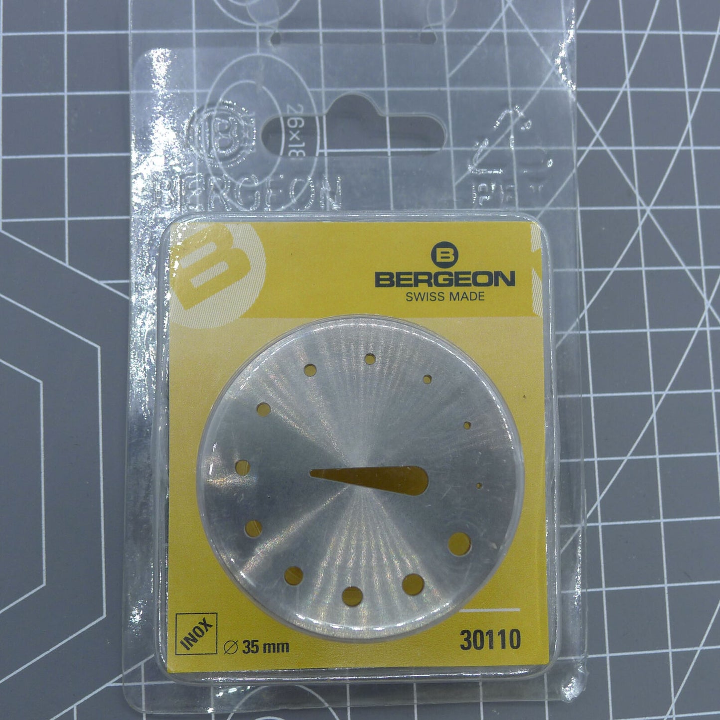 Swiss Made Bergeon 30110 tool for precise balance and hairspring adjustments in watch repair.