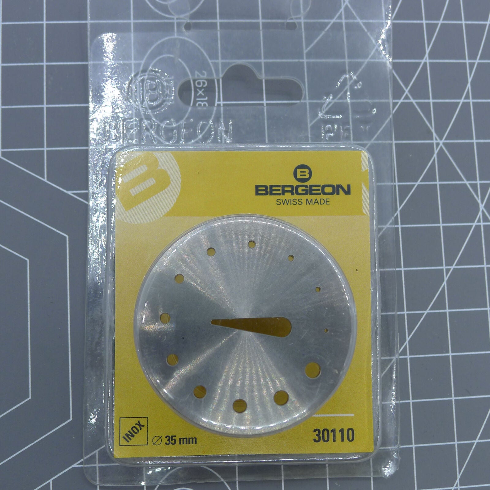 Swiss Made Bergeon 30110 tool for precise balance and hairspring adjustments in watch repair.