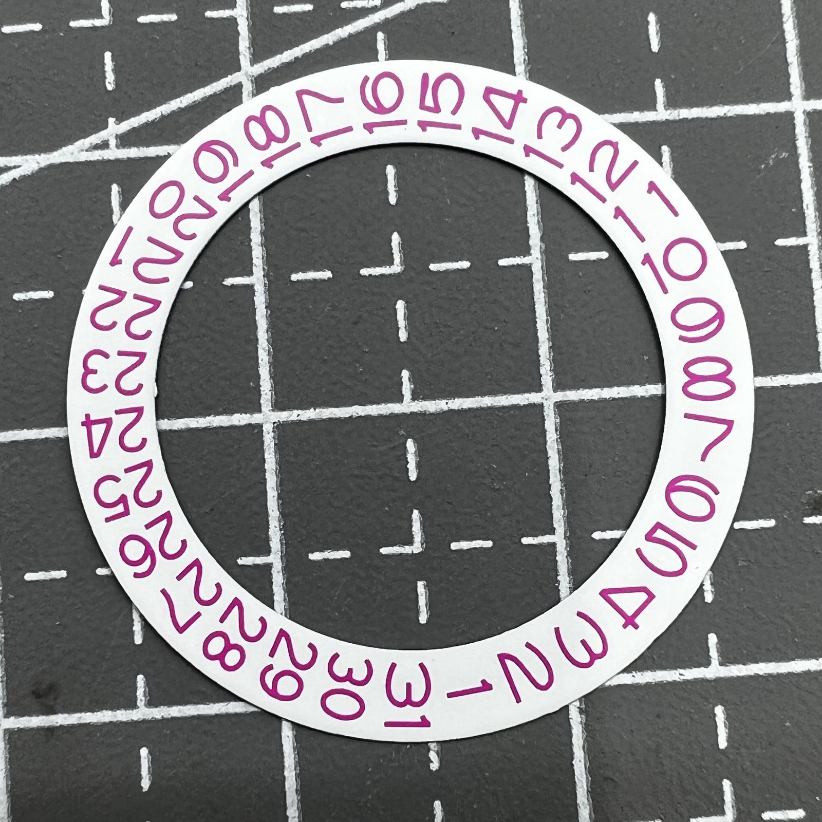 White background showing pink character date display for NH35 NH36 watch movement