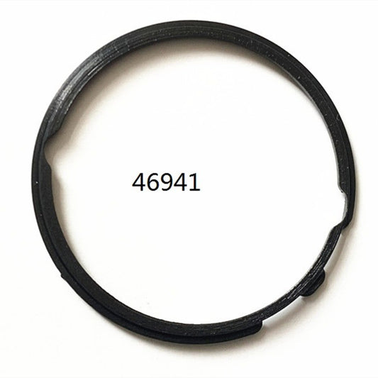 Black cushion mount spacer ring for Orient 46941 watch movement, ensuring secure dial fit.