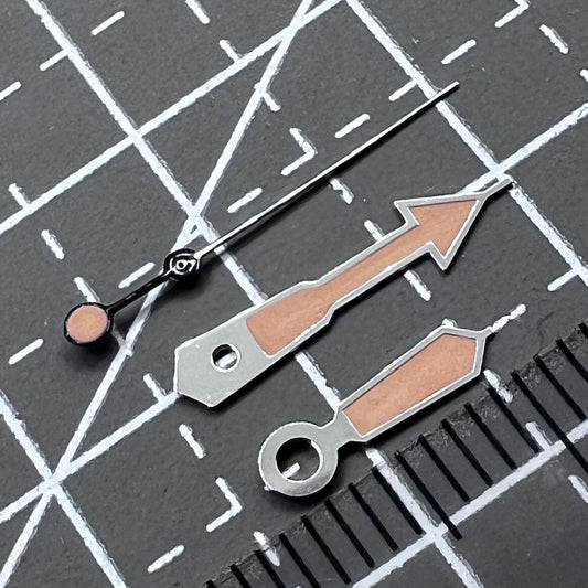 2er Set 12.5mm Silberumrandete Orange Lackierte Grüne Leuchtzeiger für NH35