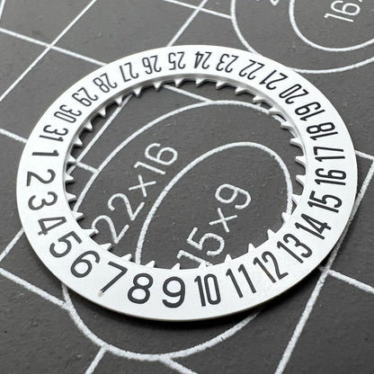 Black font date disk wheel with white background for NH36 movement, date at 6, watch part accessory.