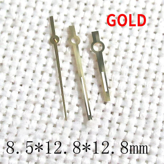 Golden trim green lume watch hands designed for Rolex 116234, 126334, 126331, 116233 movements.