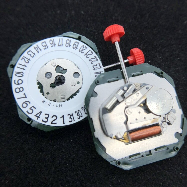 Miyota 2315 Japan quartz movement with date display at 6 o'clock for precise timekeeping.