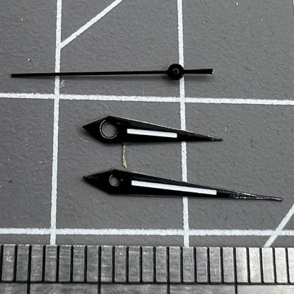Black trim luminous watch hands for Miyota 2035 quartz movement, enhancing low-light visibility ? P1-H3-C48.