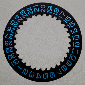 Blue Font Black Date Disk Wheel for NH36 NH35 Movement D3 Crown Position 3.8