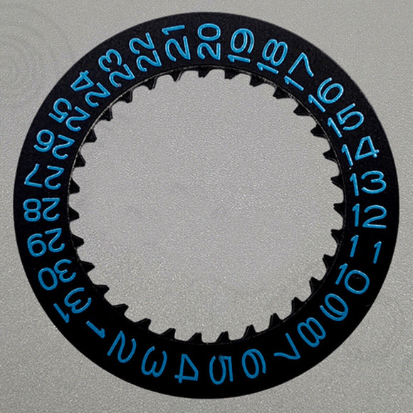 Blue Font Black Date Disk Wheel for NH36 NH35 Movement D3 Crown Position 3.8