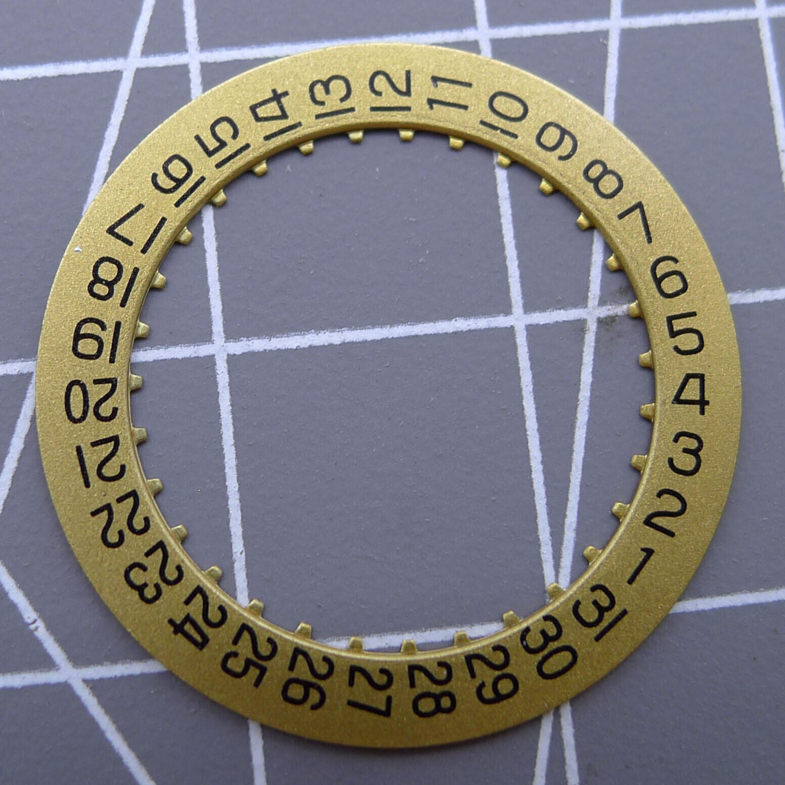 Golden date disk for ETA 2834/2836/2846 watch movement, precise replacement part.