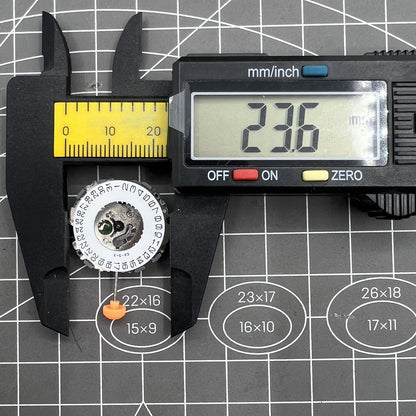 Miyota 2S60 quartz watch movement with single calendar date at 3 o'clock, precise and reliable.