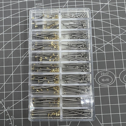 200PCS watch strap screws and link pins kit, assorted sizes 10-28mm for band repairs.