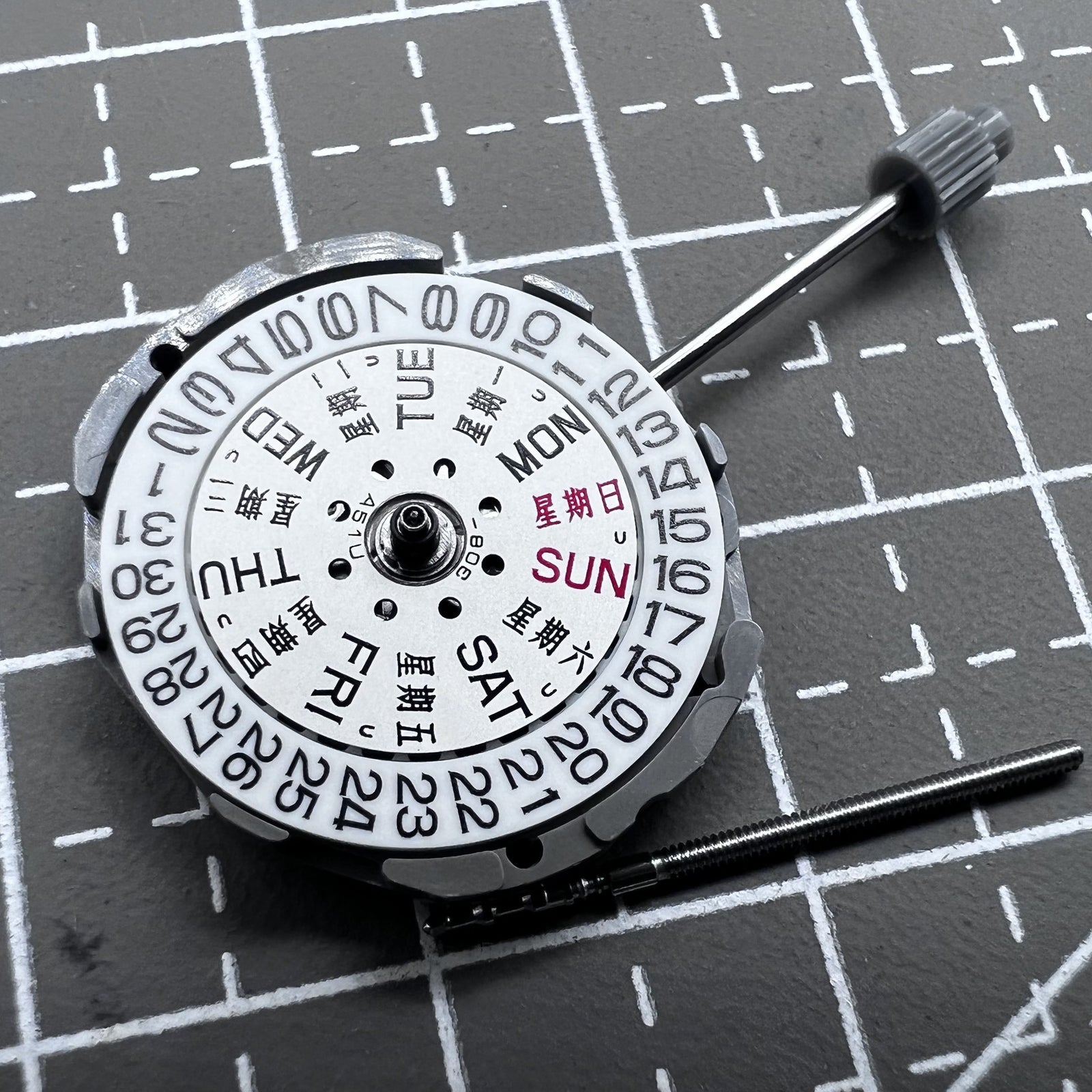 Japan Miyota GL02 quartz watch movement with day-date function, replacement for GL00 model by Miyota.