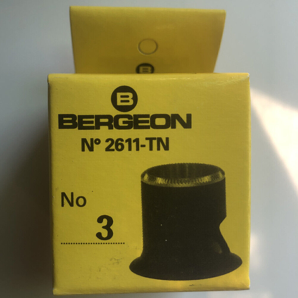 Bergeon 2611-TN-3 3.3x magnification loupe with opening for precise watch repair and inspection.