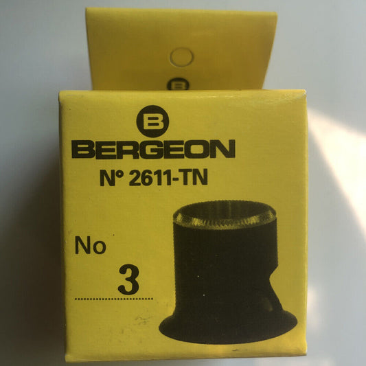 Bergeon 2611-TN-3 3.3x magnification loupe with opening for precise watch repair and inspection.