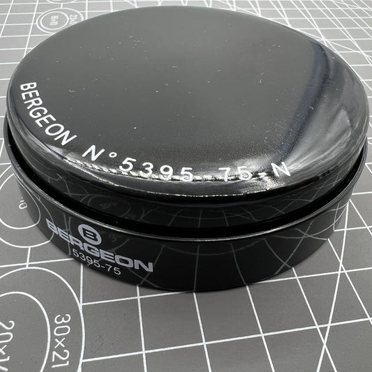 Swiss Made Bergeon 5395-75-N black gel watch case cushion, 75mm, protective accessory for watch repairs.