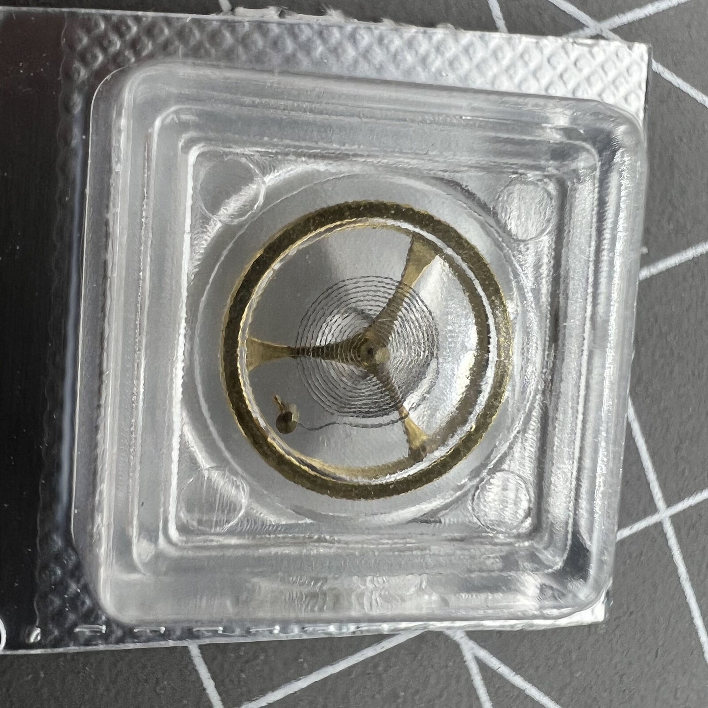 Golden balance wheel with hairspring for Orient 46941 46943 watch movement, precision timing part.