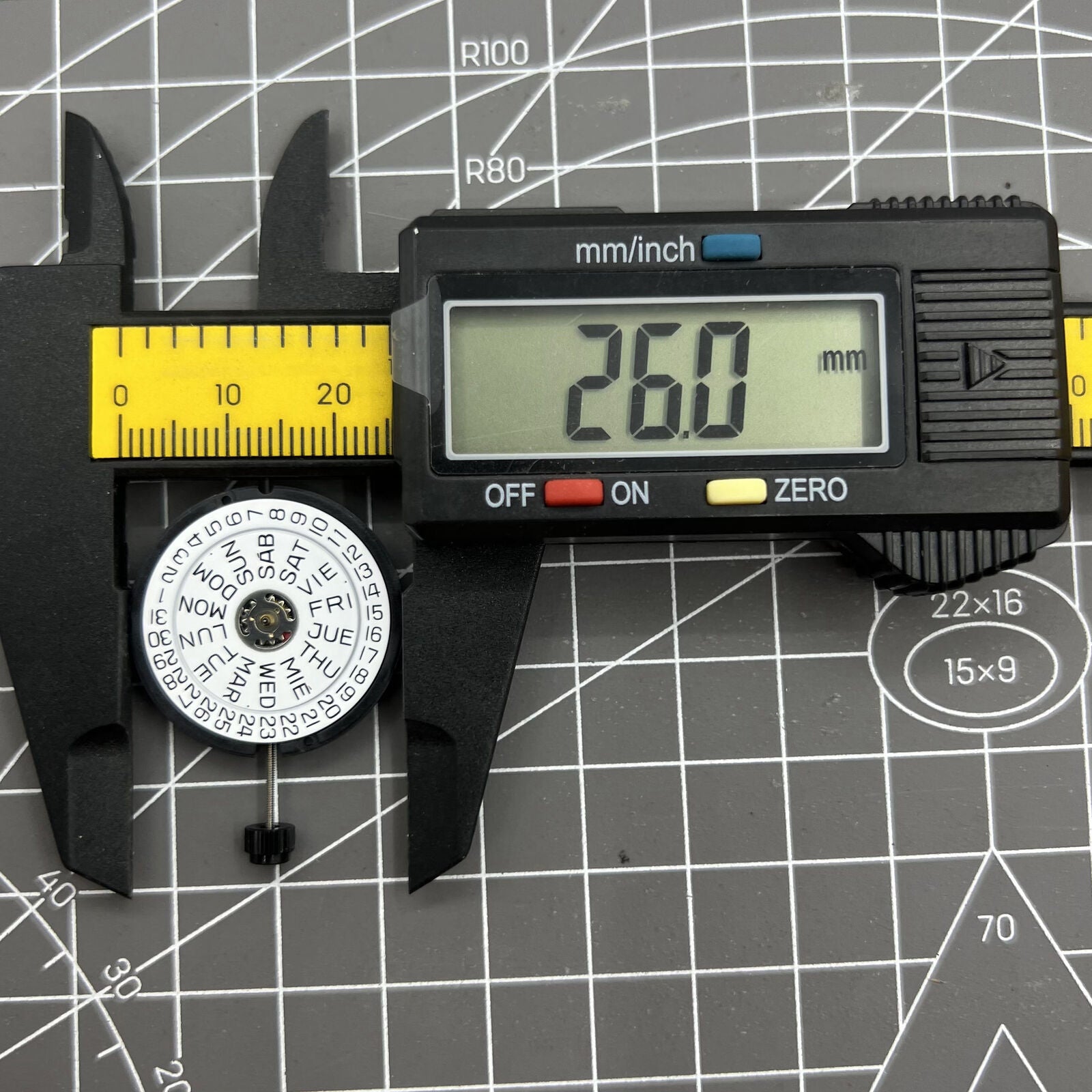 Swiss Made ETA 805.122 watch with quartz 3 hands, day/date display, and durable Swiss movement by ETA.