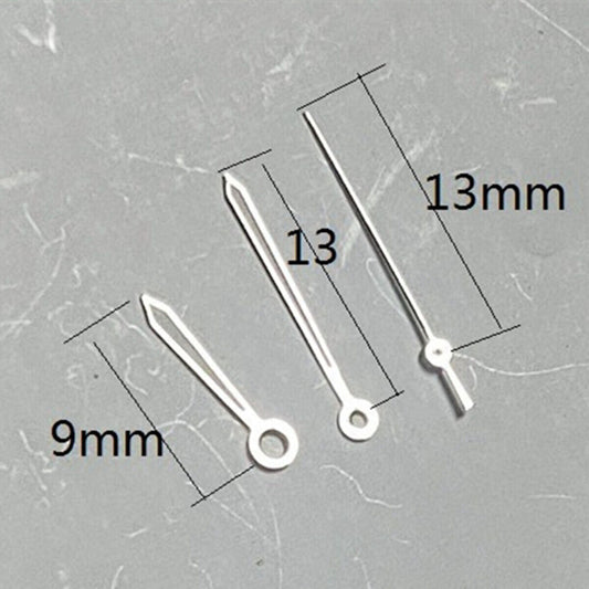Arrow shape silver-trimmed 13mm watch hands for Miyota 2315 and 2035 movements by Arrow.