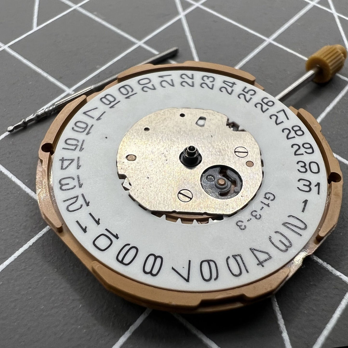 Miyota GM10 quartz movement watch with date display at 3 o'clock, Japan made precision mechanism