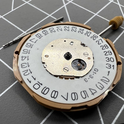 Miyota GM10 quartz movement watch with date display at 3 o'clock, Japan made precision mechanism